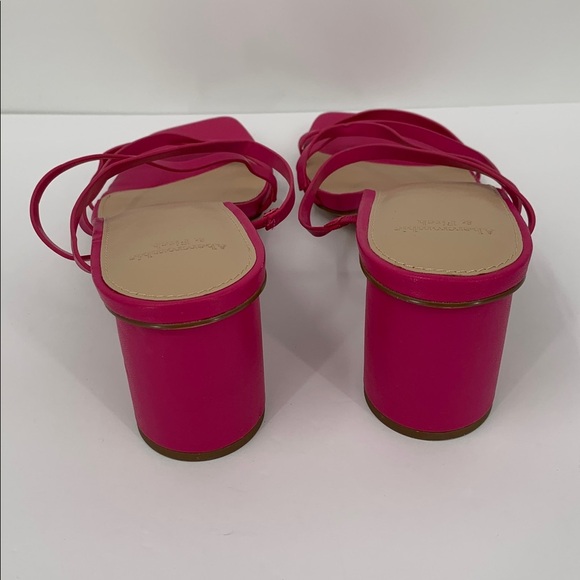 Abercrombie & Fitch strappy slide sandal shoe pink fuschia heel square toe 12 - Picture 5 of 7